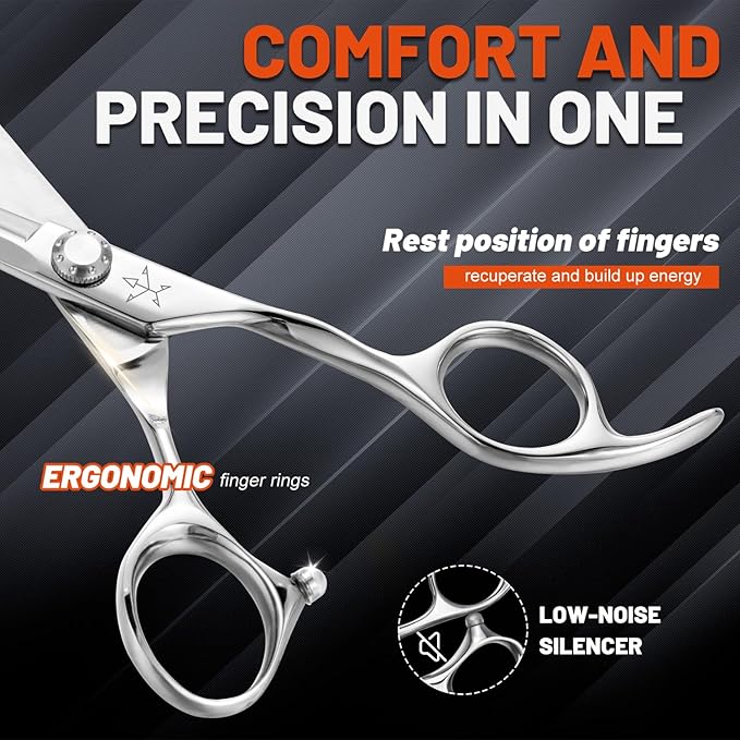 High-end Professional Extremely Very Sharp Barber Hair Cutting Scissors Hairdresser Shears For Hair 5 Inch Haircut Scissor Made Of Stainless Steel Alloy For Hairdressing Salon and Home Use