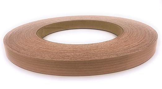 Edge Supply Cherry 13/16 in x 250 ft Roll ??Pre-Glued Iron On Wood Veneer Tape ??Wood Veneer Edge Banding Tape with Hot Melt Adhesive, Smooth Sanded Finish Ideal for Furniture & DIY, Made in USA