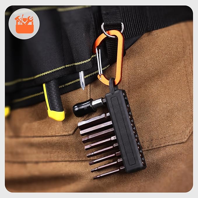 Katerk 3PCS Hex Bit Holder, 10 Holes Screwdriver Bit Holder Storage Organizer with Carabiner