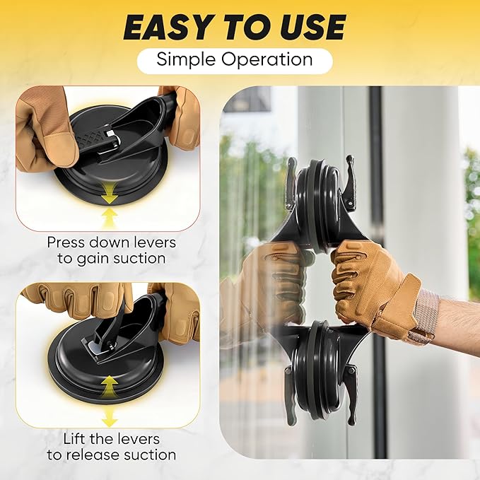 Rubber Mallet & Suction Cup Floor Gap Repair Tool Kit for Laminate, Floating Wood Floors - DIY Gap Fixing (BLACK)