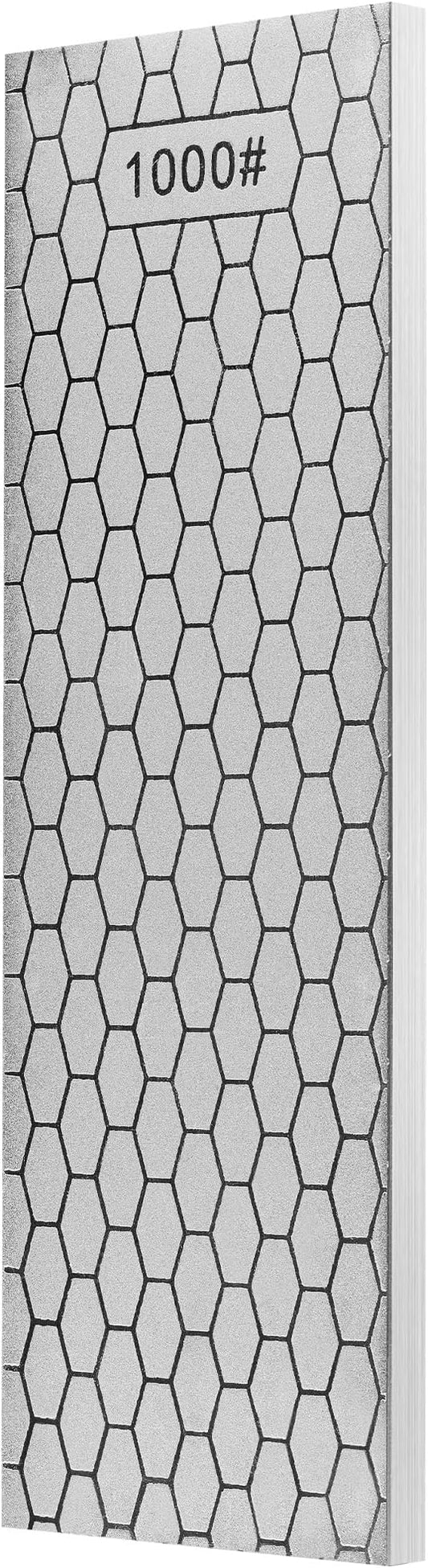 S SATC Diamond Sharpening Stone 2 Side Grit 600/1000 Diamond Plate Honing Stone 8-inch Hone Sharpener White