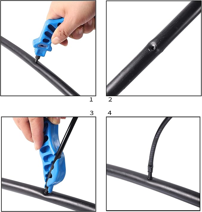 2-in-One Drip Irrigation Tubing Hole Punch Fitting Insertion Tools Drip Tube Hole Punch for Easier 1/4" Inch Fitting & Emitter Insertion (Pro Punch Tool Sets)