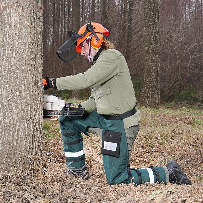 Technical Wrap Chainsaw Chaps by UL Class A 8 Layers Chainsaw Pants Apron Style Army Green