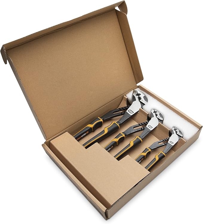 GEARWRENCH 8", 10?? & 12??PITBULL K9 Straight Jaw Dual Material Tongue and Groove Pliers Set - 82205CAZ