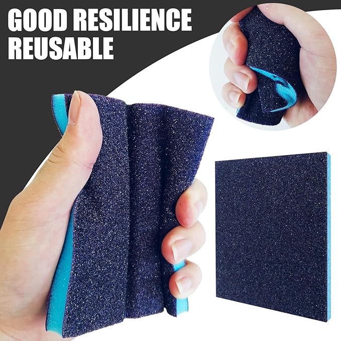 18pcs Sanding Sponge 320 grit Soft Sanding Block Washable and Reusable, Double-Sided Sponge Sanding Blocks Wet Dry Sandpaper Pad for Wood Metal FurniturePaint