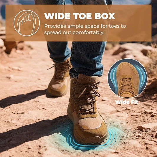 NORTIV 8 Men's Wide Toe Box Hiking Boots Low Drop Waterproof Outdoor Trekking Camping Winter Snow Shoes Katahdin