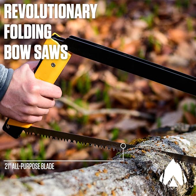 AGAWA - BOREAL21 Tripper Kit - Includes 21" Folding Saw, Nylon Carrying Case, 21" All-Purpose & 21" Aggressive Blade - For Camping, Hiking & Survival Gear (Black Frame/Yellow Handle)