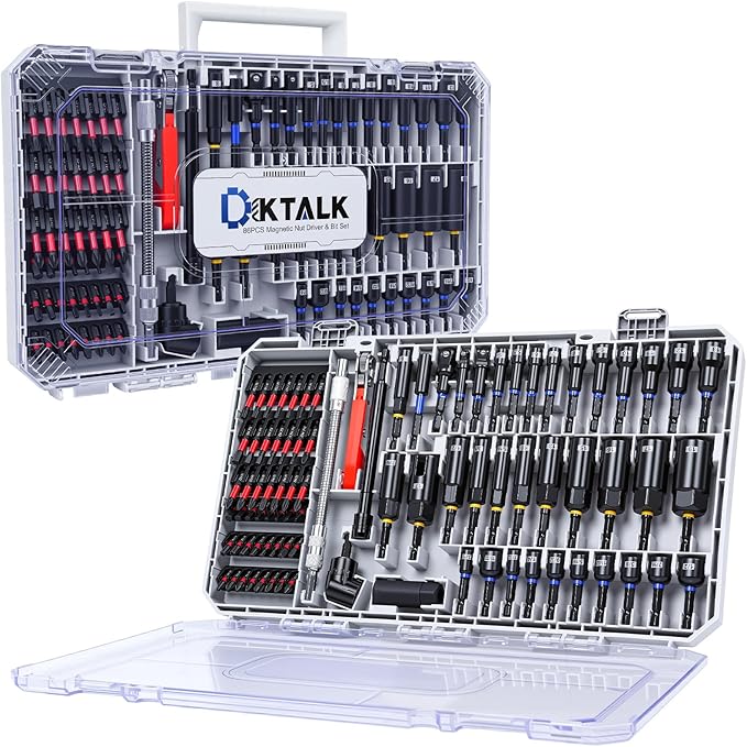 86PCS Magnetic Impact Nut Driver&Bit Set,SAE&Metric,CR-MO Nut Drivers(32pcs),S2 Steel Bits(45pcs),Ratchet Wrench,3 Ball-Head Adapters,Quick-Release Bars,Universal Socket,Flexible Shaft,Angle Driver