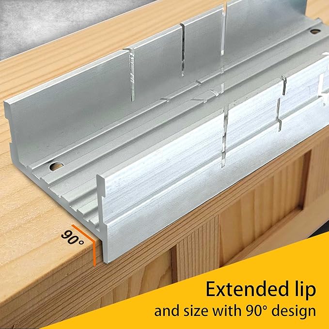 Metal Small Aluminum Miter Box 5.3 Inch Small Tiny Mitre Box for Manual Saw for Hand Saw 3 Cutting Angles - Ideal For Cutting Wood and Soft Metal