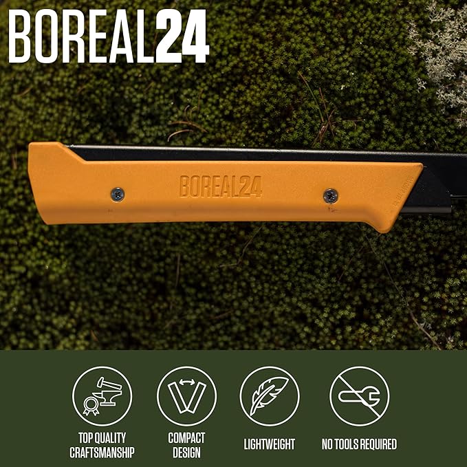 AGAWA - BOREAL24 Tripper Kit - Includes 24" Folding Saw, Nylon Carrying Case, 24" All-Purpose & 24" Aggressive Blade - For Camping, Hiking & Survival Gear (Black Frame/Yellow Handle)