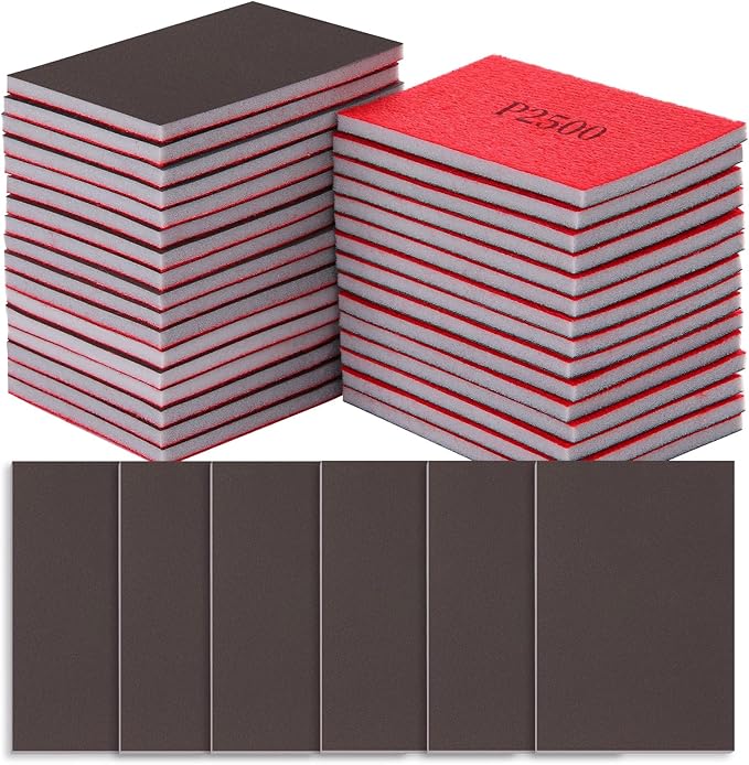 2500 Grit Sanding Sponge Set, Sanding Sponges for Wood, Wet Dry Ultra Fine Pads for Automobile Wood Furniture Metal Drywall Polishing