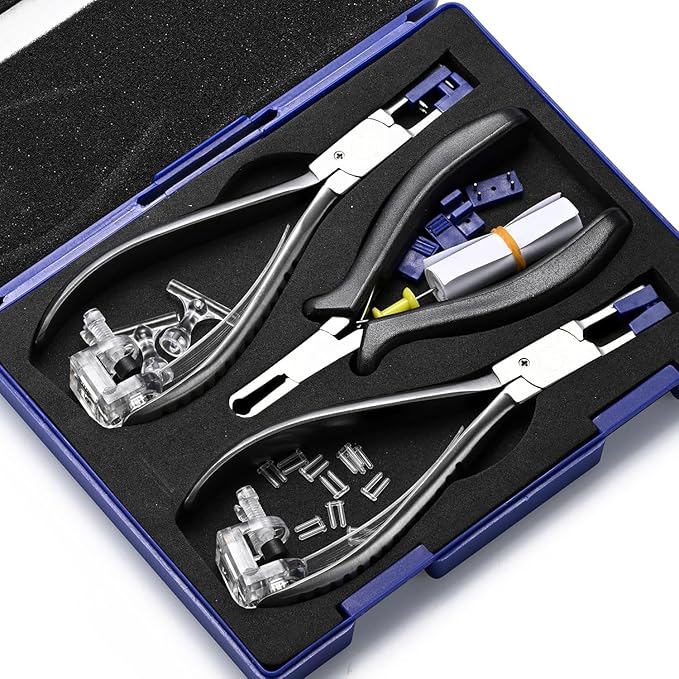 Professional Eye Glass Repairing Tools Kit for Rimless Glasses Frame Repair Tools to Adjust Glasses Arms Frame Eyeglasses Assemble & Disassemble & Adjusting Pliers Set