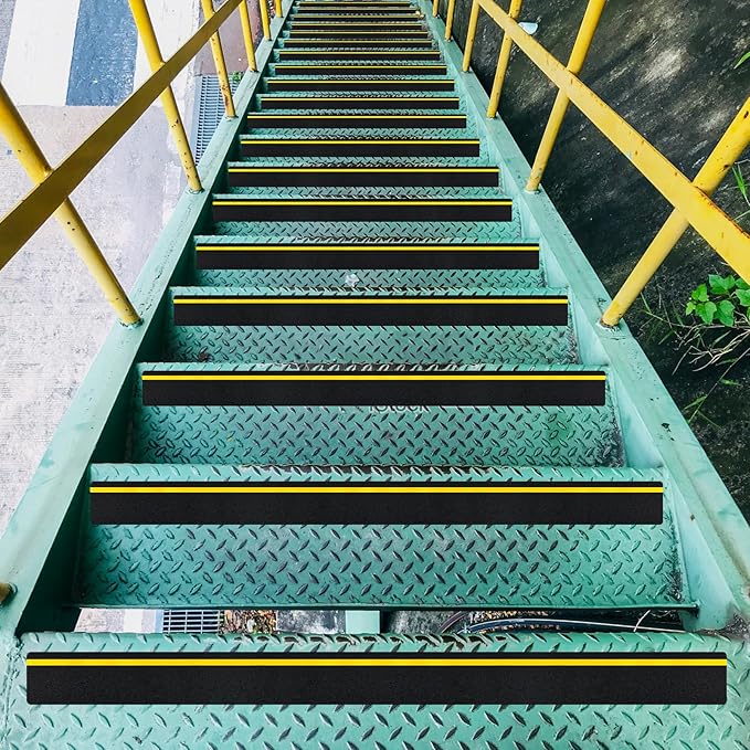 5 Pieces Anti Slip Tape with Reflective Stripe Non Slip Tape Grip Tape for Stairs Anti Slip Traction Tape, 6 by 24 Inches (Reflective)
