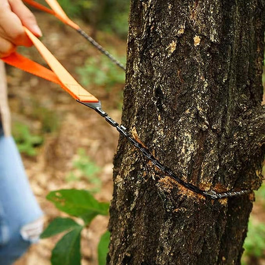 Portable Pocket Rope Saw,Two-sided Teeth, Faster with Cutting Blade ON Every Link,Best Compact Folding Hand Saw Tool for Survival Gear,Camping,Hunting