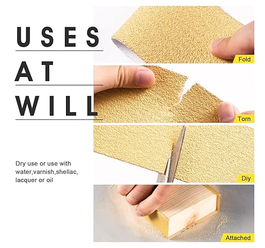 S SATC 120 Grit PSA Longboard Sandpaper 20 Yard Long Continuous Roll, 2-3/4" Wide Self Adhesive Stickyback Sanding Sheets for Automotive, Hand Sanding Blocks,Woodworking, Metal, Plastic
