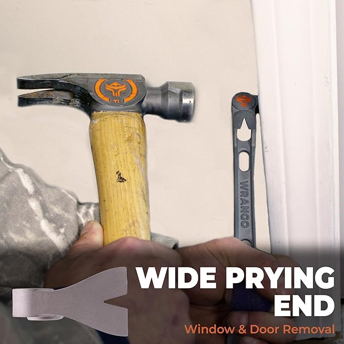 Wrango Tools 9.5" Titanium Molding Bar for Trim and Siding Removal - Double-Wide Ends - 45% Lighter Than Steel - Side Nail Puller -Tools for Home Improvement, Construction & Demolition