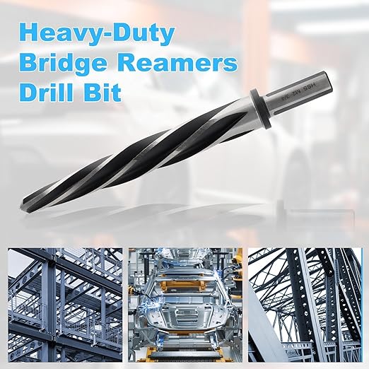 Rocaris 5 Pcs M2 HSS Taper Chucking Reamer Drill Bit, 3/8", 1/2", 5/8", 3/4", 13/16" Taper Reamer Bit Set for Steel, Alloy, Aluminum, Wood, Plastic