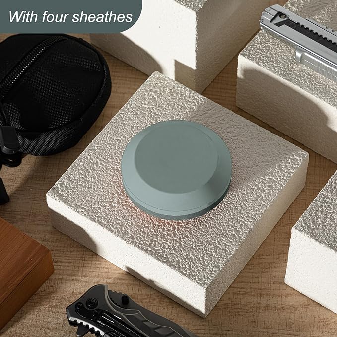 2 Pcs Axe Sharpener Multipurpose Axe Hatchet Sharpening Stone Whetstone Blade and Tool Machete Sharpener Knife set, Dual Grit 180/320 Sharpening with Storage Bag (Gray,Gray-blue)
