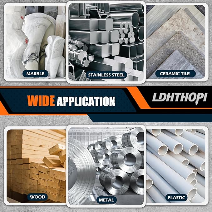 LDHTHOPI 1800W Burnishing Polishing Machine, 110V Handheld Electric Stainless Steel Polisher, 8 Variable Speed, 3100RPM for Metal with 2 Wheels, Stainless Steel, Wood