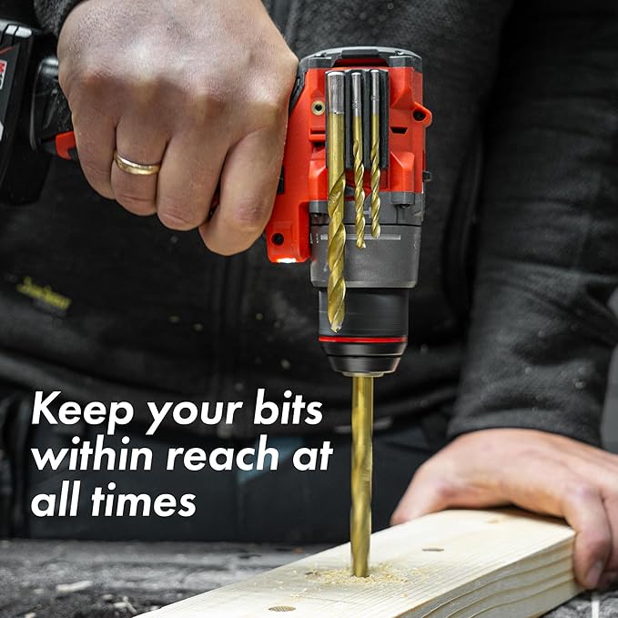 Magnetic Bit Holder for Impact Drivers and Drills - Super Strong Adhesive - Drill Accessory That Fits Most drills: Dewalt, Makita, Klein, Bosch and Milwaukee Bit Holder