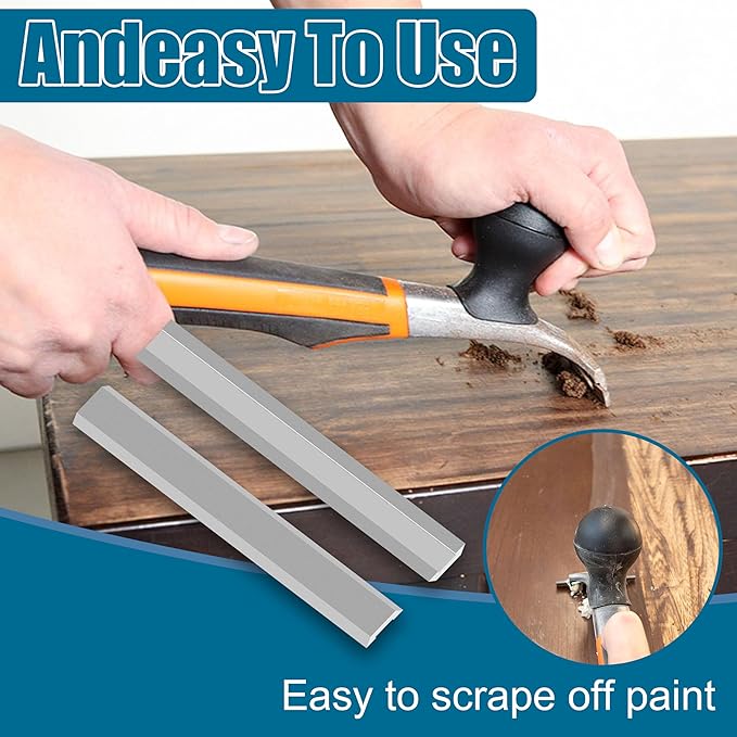 2.5"Carbide Scraper Blade 2 Pack, Double-Edged Reversible Replacement Tungsten Steel Scraper Blades, Fits Removing Paint, Varnish,Wood,Paint,Glue,Grout,sanding,planing, Carbide Scraper Tool.