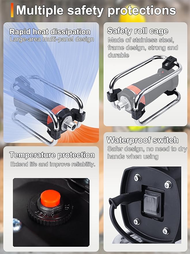 Concrete Vibrator, 1600W 2HP 18000RPM, 14-3/4ft Flexible Shaft, Electric Concrete Vibrating Tool, Hand Held Power Concrete Vibrators, Portable for Construction, Remove Air Bubbles Level Tool