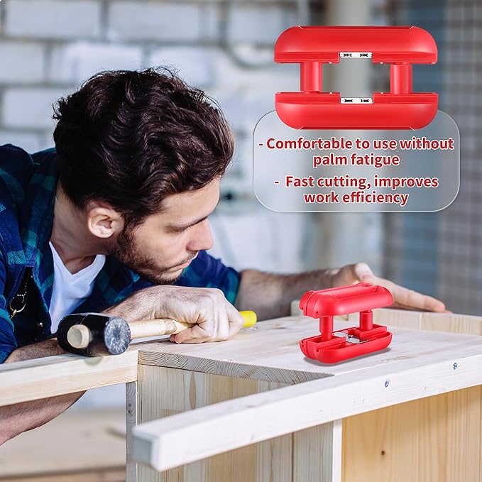 Feekoon Edge Banding Trimmer with Tungsten Carbide Blades, Edge Band Cutter Tool, Versatile Hand Planer Bander for Burrs, Corner Planer, Wood Chamfering Fillet Scraper for PVC ABS Melamine, Red