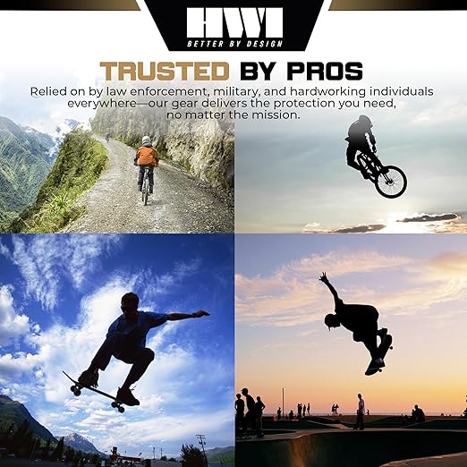 HWI Gear Next Generation Elbow/Knee Pads for Protection: Combat, Mechanics, Construction, Hunting, Landscaping, Outdoor Survival, Heavy Duty Industrial Grade, Adjustable