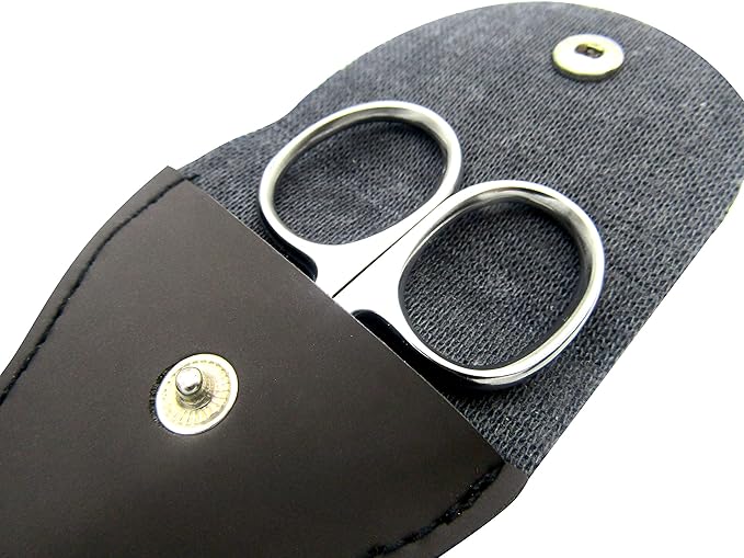 Eyebrow Scissors & Small Cuticle Scissors, 3.7 Inches ??Curved Blade Manicure TSA Scissors, Stainless Steel for Eyelashes, Facial Hair, Pubic Hair, Men?셲 Moustache & Beard