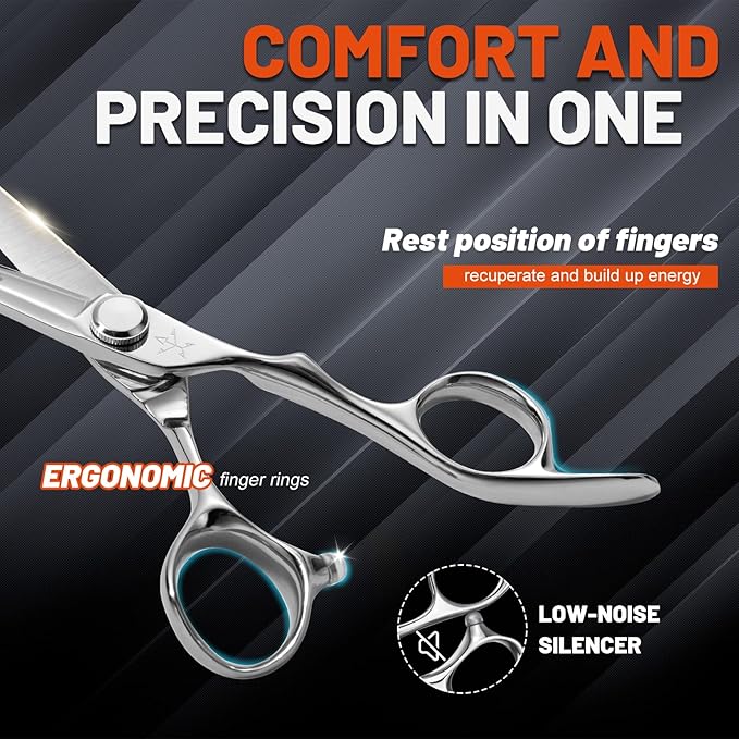 High-end Professional Extremely Very Sharp Barber Hair Cutting Scissors Hairdresser Shears For Hair 6 Inch Haircut Scissor Made Of Dynamic Steel Alloy For Hairdressing Salon and Home Use