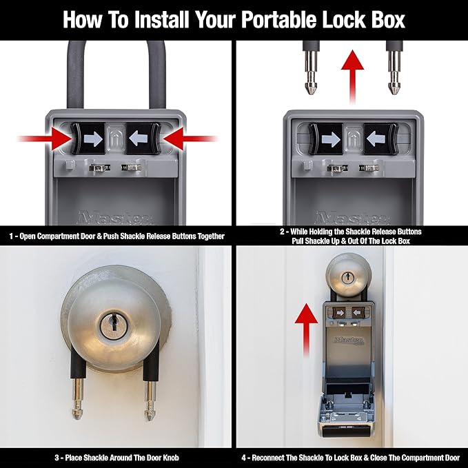 Master Lock High Capacity Key Lockbox, Combination Dial, Removable Shackle