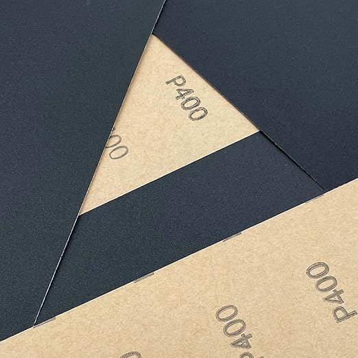 9 x 11 Inch 15pcs Wet Dry Sandpaper, 400 Grit Waterproof Abrasive Sand Paper, Silicon Carbide Sandpaper Sheets for Metal Wood, Auto Polishing