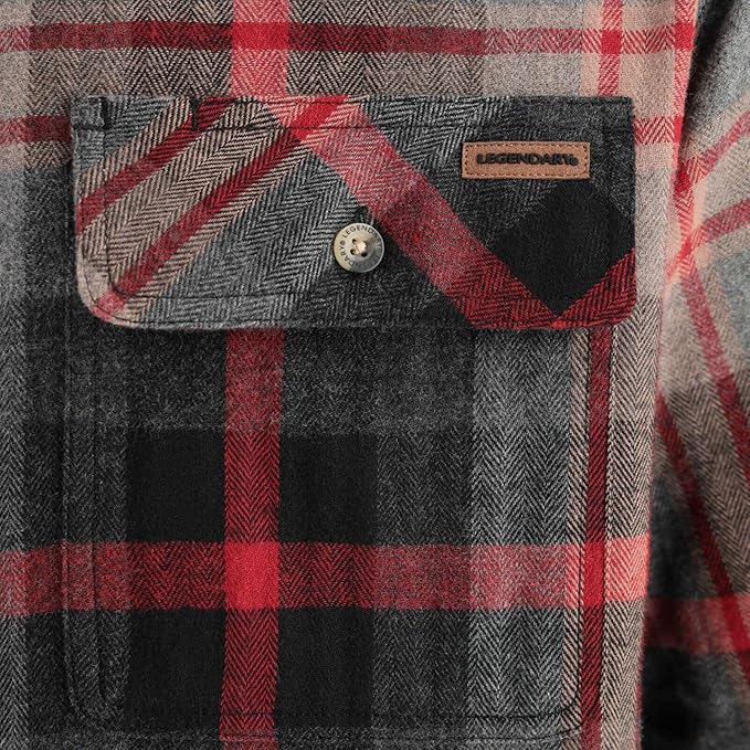 Legendary Whitetails Men's Flannel Shirt Long Sleeve Button Down 100% Cotton