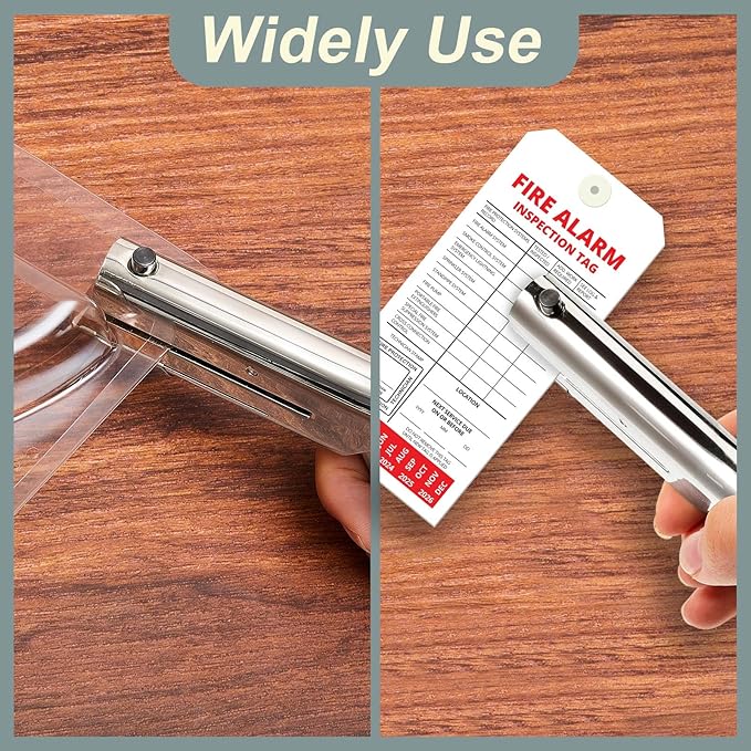 Chumia 2 Pcs Heavy Duty Hole Punch 2" Long Reach 1/8 Inch Paper Single One Hole Puncher Deep Throat Reduced Effort Hand Held Alloy Punch for ID PVC Cards 5 Inch Tall 25 Sheet Capacity