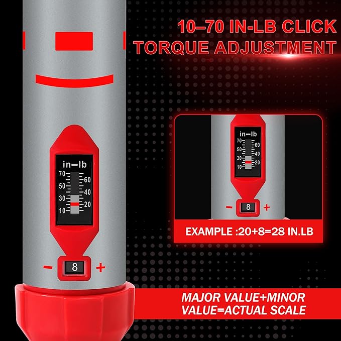 42Pcs Torque Screwdriver Set 10-70 Inch Pounds, 40 Bits - Hex,Torx, Flat,Phillip,Square andTorx Security Bits for Professional Maintenance竊똀ccurizing Scope Mounting and Bicycle Repairing