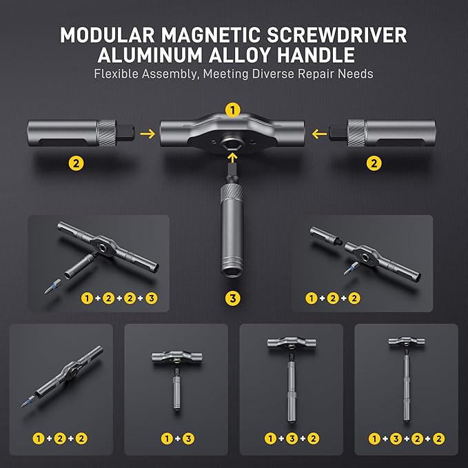 42 in 1 Magnetic Screwdriver, Screwdriver Set, Multi Bit Ratcheting Screwdriver Set with Storage Case Repair Tool Kit for Computer, Eyeglass, Bicycles, Watch, Ring Doorbell, Furniture and DIY