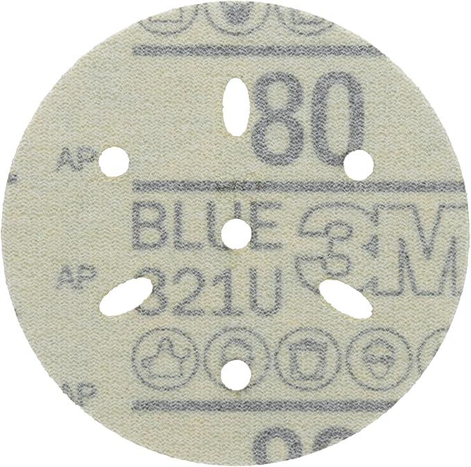 3m 3M-36142 Hookit Blue Abrasive Disc Multi-hole, 3 80 Grade