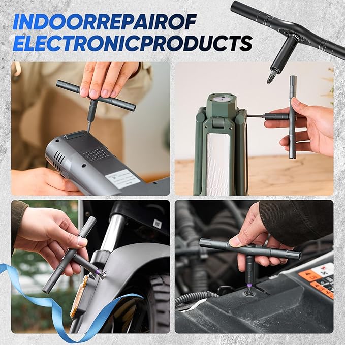 Saker 42-in-1 Magnetic Screwdriver Set for Father?셲 Day Gift, Screwdriver Set with T Handle & Storage Case, for Men Gift, Furniture, Computer, Bicycle, and DIY Grey