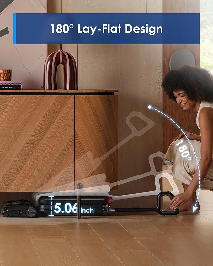 Tineco Floor One S9 Artist Pro Wet Dry Vacuum Cleaner, 22kPa Suction, 360째 SmoothDrive, Anti-Tangle Design, 185째F Flashdry, 75 Min Runtime, Dual-Edge Cleaning, 180째 Lay-Flat