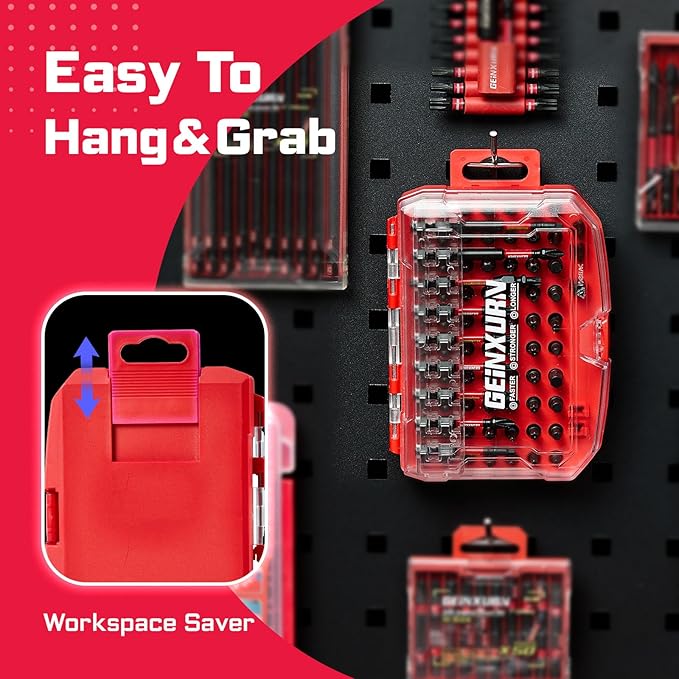 83Pieces Impact Screwdriver Bits Set, S2 Steel Magnetic Phillips/Slotted/Square/Torx/Hex Muliti Insert Power Bits Tips Set with Impact Bit Holder and Socket Adapter(Red Storage Box Case)