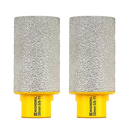 Diamond Milling Bit for Enlarging and Shaping Hole,HIGHDRIL 2pcs Diameter 30mm (1-1/7") Dry Drilling Core Bit for Porcelain,Hard Ceramic,Granite and Marble