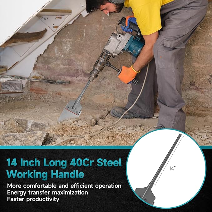 SDS-Max Shank 6 Inch Floor Scraper Chisel Bit - 6" Wide Blade Scraper 25" Long Alloy Steel Jack Hammer Drill Bit - Removal Tools for Tile Wallpaper Thinset Hardwood Adhesive Glue Linoleum