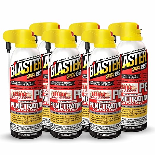 B?셂aster Penetrating Oil Spray ??Rust Prevention Penetrating Fluid ??Loosens Rusted Bolts, Protects Against Corrosion, Multi-Use Anti Rust Spray for Frozen Parts ??11oz (Case of 6)