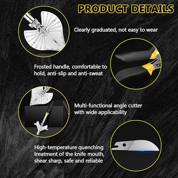 2 Pcs Miter Shears, Quarter Round Cutting Tool Adjustable at 22.5째 to 135째, Miter Shears for Angular Cutting Molding with 4 Replacement Blades, Trim Miter Cutter For Cutting Wood and Plastic (2)