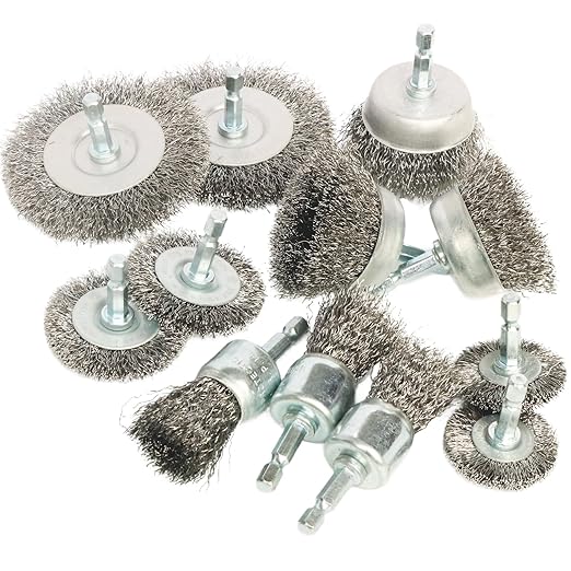 12 Pack Carbon Steel Wire Wheel, Cup, Pen Brush Set with 1/4-Inch Hex Shank for Rust Removal, Corrosion and Scrub Surfaces