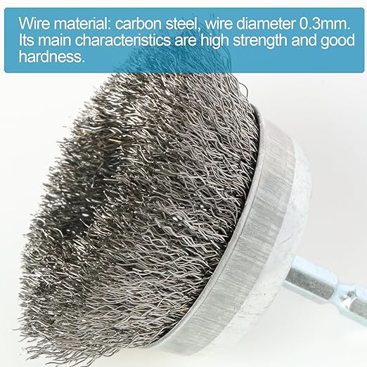 12 Pack Carbon Steel Wire Wheel, Cup, Pen Brush Set with 1/4-Inch Hex Shank for Rust Removal, Corrosion and Scrub Surfaces