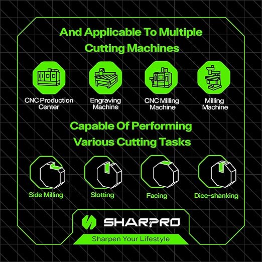 4MM End Mills 4MM Shank, 2 Flute Carbide Square Endmill with AlCrN Coated, Upcut Spiral CNC Router Bits for Alloy Steel, Metal and Stainless Steel（5PCS）