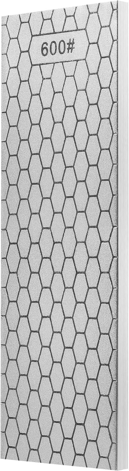 S SATC Diamond Sharpening Stone 2 Side Grit 600/1200 Diamond Plate Honing Stone 8-inch Hone Sharpener White
