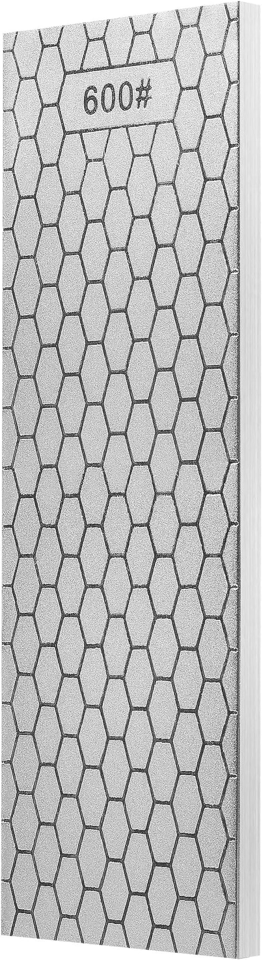 S SATC Diamond Sharpening Stone 2 Side Grit 600/1200 Diamond Plate Honing Stone 8-inch Hone Sharpener White