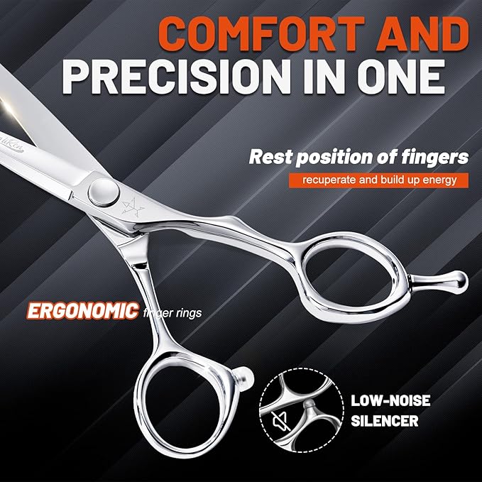 High-end Professional Extremely Very Sharp Barber Hair Cutting Scissors Hairdresser Shears For Hair 5.5 Inch Haircut Scissor Made Of Stainless Steel For Hairdressing Salon and Home Use